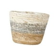thumbnail image 2 of S SERENABLE Cache-Pot en Paille Fait Main Tissé avec Doublure Imperméable Support de Pot de Plante S, 2 of 9