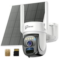 Wellnk-iot 4G LTE Non-WiFi Cellular Security Camera Solar Powered BW4-plus, Includes SIM&SD Card, Motion Detection, 2K Live Video, Color Night Vision, Flashlight&Siren Alerts