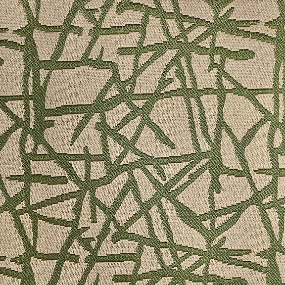 Decora Furnishings Abstract Design Jacquard Material Polyester-Cotton Fabric Blend for Upholstery, Window Treatments, Craft - Width 54 inches - Fabric by The Yard (Green)