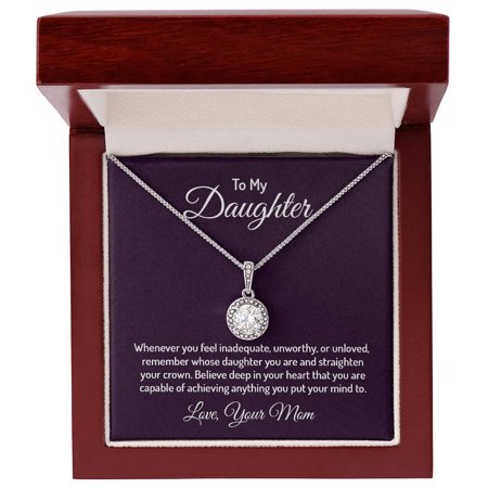 To My Daughter From Mom Inspirational Jewelry Gift with Message Card Christmas Gift Box Luxury Box