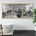 thumbnail image 2 of PixonSign Canvas Print Wall Art Set Mountain Range on a Sunlit Day Nature Wilderness Photography Realism Southwest Landscape Ultra Black and White for Living Room, Bedroom, Office - 16"x24"x3 Natural, 2 of 5
