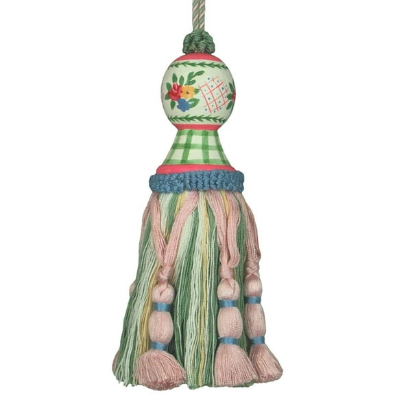 Tassel Green Carolyn Pair Polyrayon Carved Wooden Head Wood New Hand-Pain JK-491