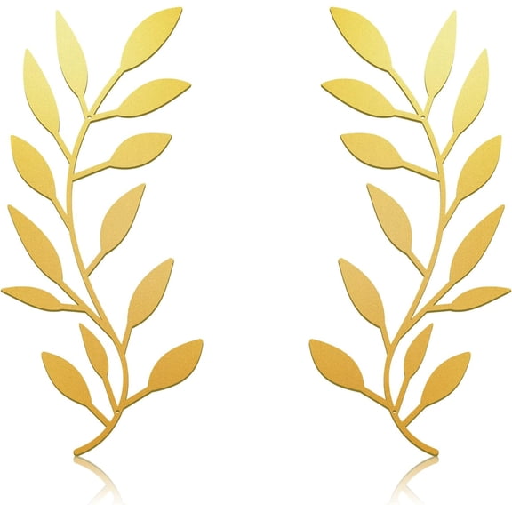 2 Pieces Metal Tree Leaf Wall Decor Vine Olive Branch Leaf Wall Art Living Room, Hallway Wall Decor Outdoor Decoration