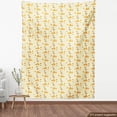 thumbnail image 4 of Ambesonne Summer Fabric by the Yard Upholstery, Swarm Bees and Hive Shapes, 1 Yard, Cream Marigold and Orange, 4 of 5