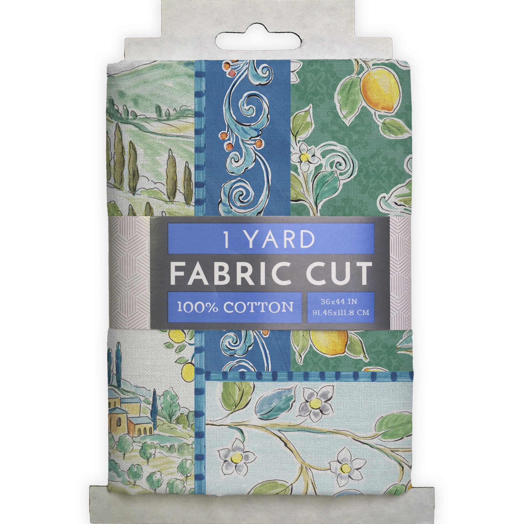 1 Yard 100% Cotton Mediterranean Breeze, Multi-color, 44" Wide for Quilting & Sewing by David Textiles