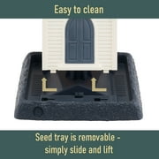 North States Village Collection White and Gray Church Hopper Bird Feeder, 5 lb Capacity