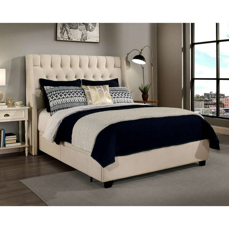 Difranco Upholstered Wingback Headboard Fabric covered legs