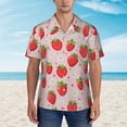 thumbnail image 4 of Strawberry Hawaiian Shirts For Men, Summer Short-Sleeve Relaxed-Fit Button-Down Shirts 3x-Large, 4 of 9