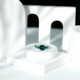 thumbnail image 5 of Rosec Jewels Three Stone Engagement Ring with London Blue Topaz and Emerald - Past Present Future Ring - AAA Quality, 10K Yellow Gold, US 9.00, 5 of 9