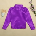 thumbnail image 4 of Boys Shirts - Kids Dance Performance Top Sparkly Sequins Jazz Shirt Long Sleeve Button-Down Stage for Girls & Boys - Shirts for Boys,Color:Purple,Size:9-10 Years, 4 of 7