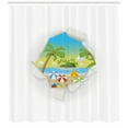 thumbnail image 3 of Ambesonne Beach Shower Curtain, Tropical Elements Ocean, 69"Wx75"L, Multicolor, 3 of 3