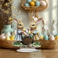 thumbnail image 4 of RKSTN Easter Decorations Eggs Bunny, 2D Tabletop Centerpiece, Decor Bunny Figurine for Home Room Table Office Party (Happy Easter), 4 of 6