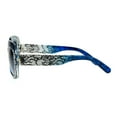 thumbnail image 3 of SA106 Lace Print Rectangular Thick Plastic Butterfly Sunglasses Blue, 3 of 3