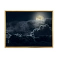 thumbnail image 1 of Designart Cloudy Full Moon Night FLOAT FRAME WALL ART, 1 of 4