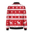 thumbnail image 5 of Chaqueta informal de manga larga sin capucha y con capucha para mujer, moderna, con estampado navideño, con cremallera y bolsillo, de poliéster., 5 of 5