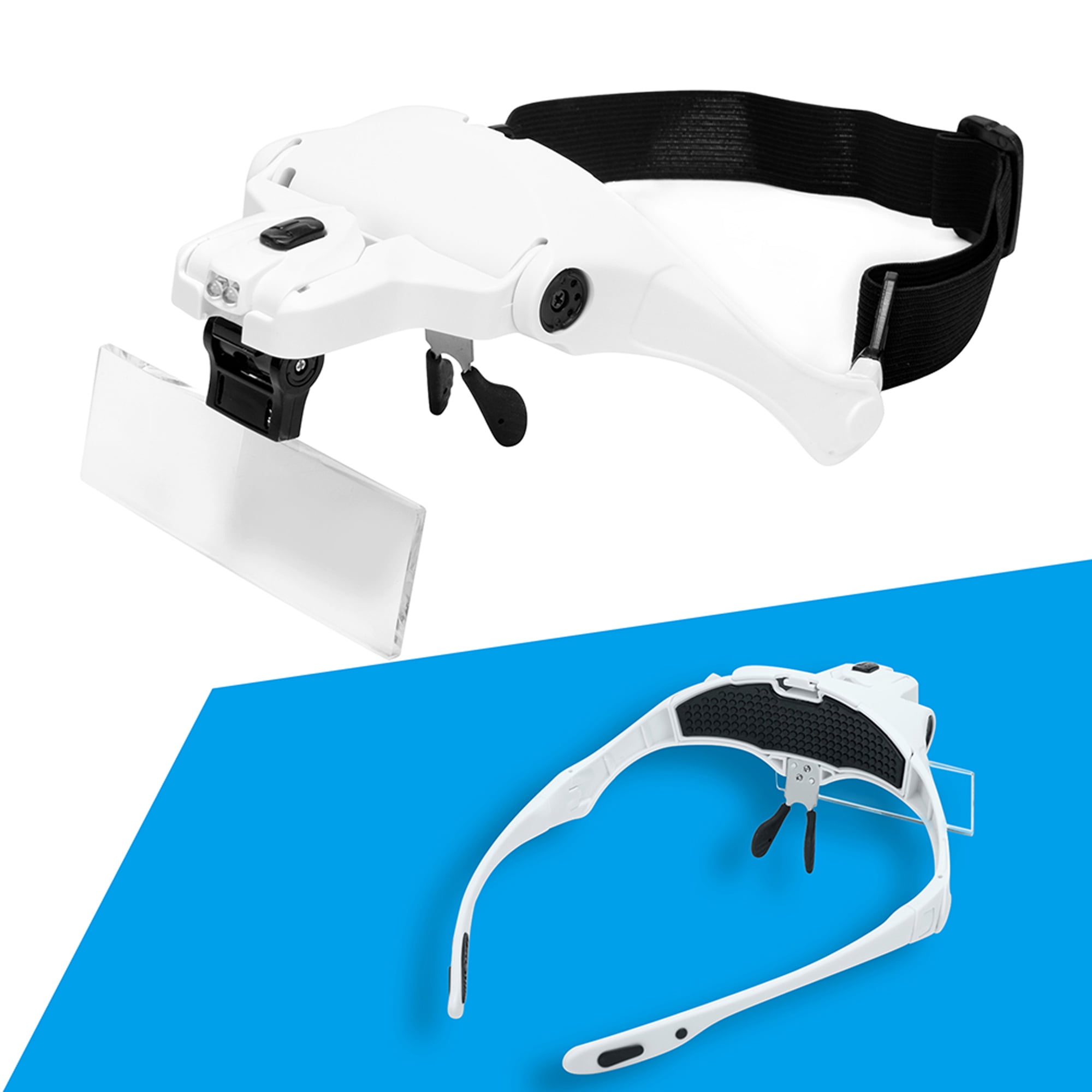 NK LED Illuminated Headband Magnifier Visor with Bonus Cleaning Cloth