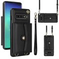 thumbnail image 1 of For Samsung Galaxy S10 RFID Card Slot Leather Phone Case with Long Lanyard, 1 of 4