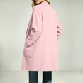 thumbnail image 5 of Womens Open Front Peacoat Wool Blend Notch Lapel Winter Coat with Pockets Casual Mid Length Daily Jackets Travel Vacation, 5 of 8