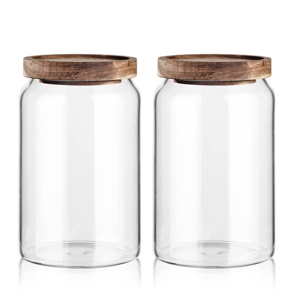 Recipiente de vidrio Labina, tarro hermético para alimentos, 2 litros (paquete de 2)