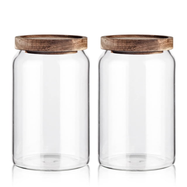Recipiente de vidrio Labina, tarro hermético para alimentos, 2 litros (paquete de 2)