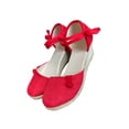 thumbnail image 4 of Sandalias de cuerda de cáñamo Jumpingount para mujer plantilla de masaje lona de lino vintage rojo 38, 4 of 6