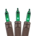 thumbnail image 4 of Novelty Lights 50 Feet 100 Bulbs Traditional Incandescent Mini Lights, Green on Brown Wire with 6" Spacing, Commercial Grade and UL Listed for Indoor/Outdoor Use, End-To-End Connectable, 4 of 7