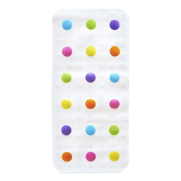 Munchkin Dandy Dots Non-Slip Bath Mat, Includes Skid-Resistant Suction Cups, Multi-Color