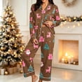thumbnail image 2 of successthop Christmas Pjs Women Merry 2 Piece Tree Long Sleeve Party Reindeer Shirts Gifts Pants Holiday Loungewear, 2 of 6
