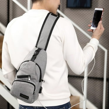VANLOFE Under 5 Storage Bag & Travel Bag Small Sling Bag Crossbody Chest Shoulder Water Resistant Sling Purse One Strap Travel Bag for Men Women with Earphone Hole