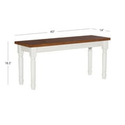 Powell Willow Vanilla White & Honey Brown Bench