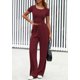 thumbnail image 5 of Conjunto de 2 Piezas para Mujer PRETTYGARDEN Pantalones Anchos de Punto Acanalado XL, 5 of 8