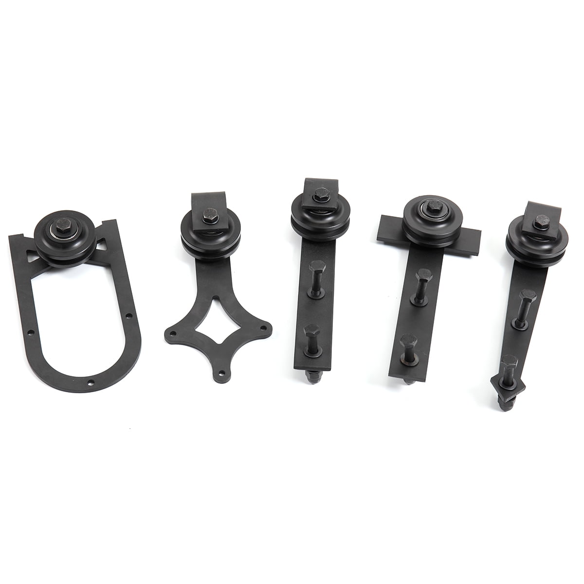 Kepooman 6 ft Sliding Barn Door Hardware Kit, Wood Door Track Hardware Tools Closet Set - Black Kepooman 6 ft Sliding Barn Door Hardware Kit, Wood Door Track Hardware Tools Closet Set - Black
