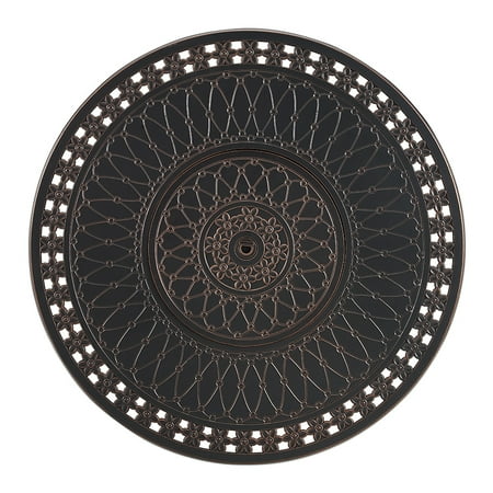 Fire Sense - Columbia Round Aluminum LPG Fire Pit - Antique Bronze