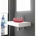 thumbnail image 3 of Scotch 14" Round Decorative Pink Vessel Glass Sinks With 36" White Base, 3 of 7