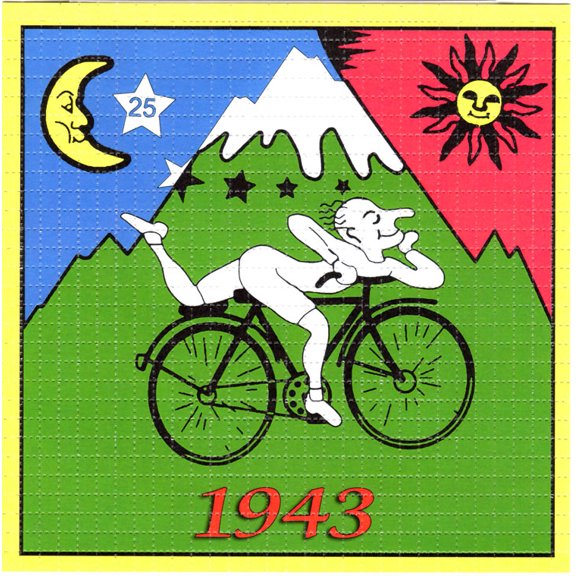 Jerry Garcia in Space Blotter Art Albert Hofmann Bike Ride 1943 Perforated Paper Art Tabs
