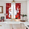 thumbnail image 5 of Red Santa Christmas Sheer Curtains 72 Inches Long, Xmas Snowflake Merry Christmas Light Filtering Window Curtains for Living Room/Bedroom, Rod Pocket Voile Sheer Curtain Drapes, 52"W x 72"L, 2 Panels, 5 of 9