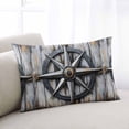 thumbnail image 2 of Retro Compass Coastal Throw Pillow Cover 20 x 26 Inch Decorative Pillow Cover Nautical Summer Beach Ocean Lumbar Pillowcase Seasonal Rectangle Cushion Case for Couch Sofa Bed Living Room, 2 of 7
