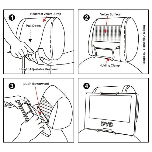 Soporte para reposacabezas de coche TFY para reproductor de DVD portátil Sylvania SDVD9805