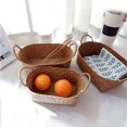 thumbnail image 4 of thinsony Sea Weed Storage Basket Portable Handgrip Braided Oval Kitchen Restaurant Fruit Vegetable Bucket Container Organizer 3Pcs/Set, 4 of 9