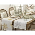 thumbnail image 4 of Fennco Styles Nivalis Collection Holiday Embroidered Snowflakes Table Runner 16x108 Inch Silver, 4 of 4