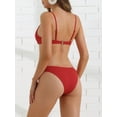 thumbnail image 3 of DARING DIVA Women's Push Up Underwire Ruched Swimsuit 2 Pieces S Red, 3 of 6