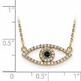 thumbnail image 2 of 14K Yellow Gold Small Diamond and Sapphire Evil Eye Necklace, 2 of 2