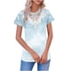 thumbnail image 1 of V Cuello Manga Corta Tops para las Mujeres Casual Botón Impresión Blusa de la Moda de Verano Tee, Ligero Mujer de Verano Tops, 1 of 5