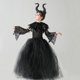 thumbnail image 4 of Vestido de Halloween para niños y niñas, disfraz de bruja y reina, maléfica, fiesta de carnaval, disfraces góticos, 4 of 5