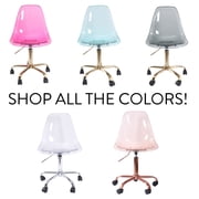 Urban Shop Acrylic Rolling Office Chair, Lantana