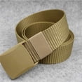 thumbnail image 3 of AJGRHE Unisex Nylon Webbing Belt with Breathable Buckle for Outdoor Casual Daily Wear Khaki One Size, 3 of 3