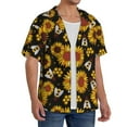 thumbnail image 2 of Yiaed Sunflowers And Bww Print Mens Casual Wrinkle Free Shirts Short Sleeve Button Down Summer Stretch Dress Shirt-Medium, 2 of 5