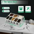 thumbnail image 4 of Expandable Spice Rack, 2-Tier Stainless Steel Organizer Shelf with Pans Ladles Lids, Countertop Holder for Sauce Ingredients Fruits, for Kitchen Use (5 x 1/9 Pans + 3 x 1/6 Pans), 4 of 16