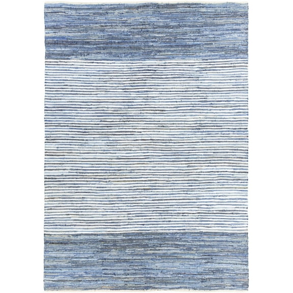 BoutiqueRugs Armona Handmade Blue Striped Area Rug - Navy, Blue - 5' x 8'