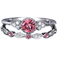 thumbnail image 1 of AKYUSGFL Fashion Rings for Women Synthetic Diamond Studded Zirconia Inlaid Rings Wedding Engagement Rings Jewelry Accessory Gifts, 1 of 5